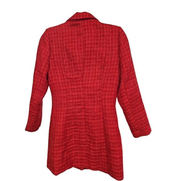 Missguided‎ Red Tweed Long Line Blazer/Mini Dress Size 4 - Picture 3 of 7
